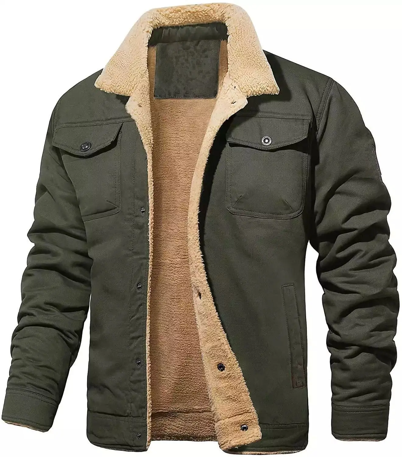 Autumn and winter new plush men's jacket for outdoor warmth preservation, plush nickel coat