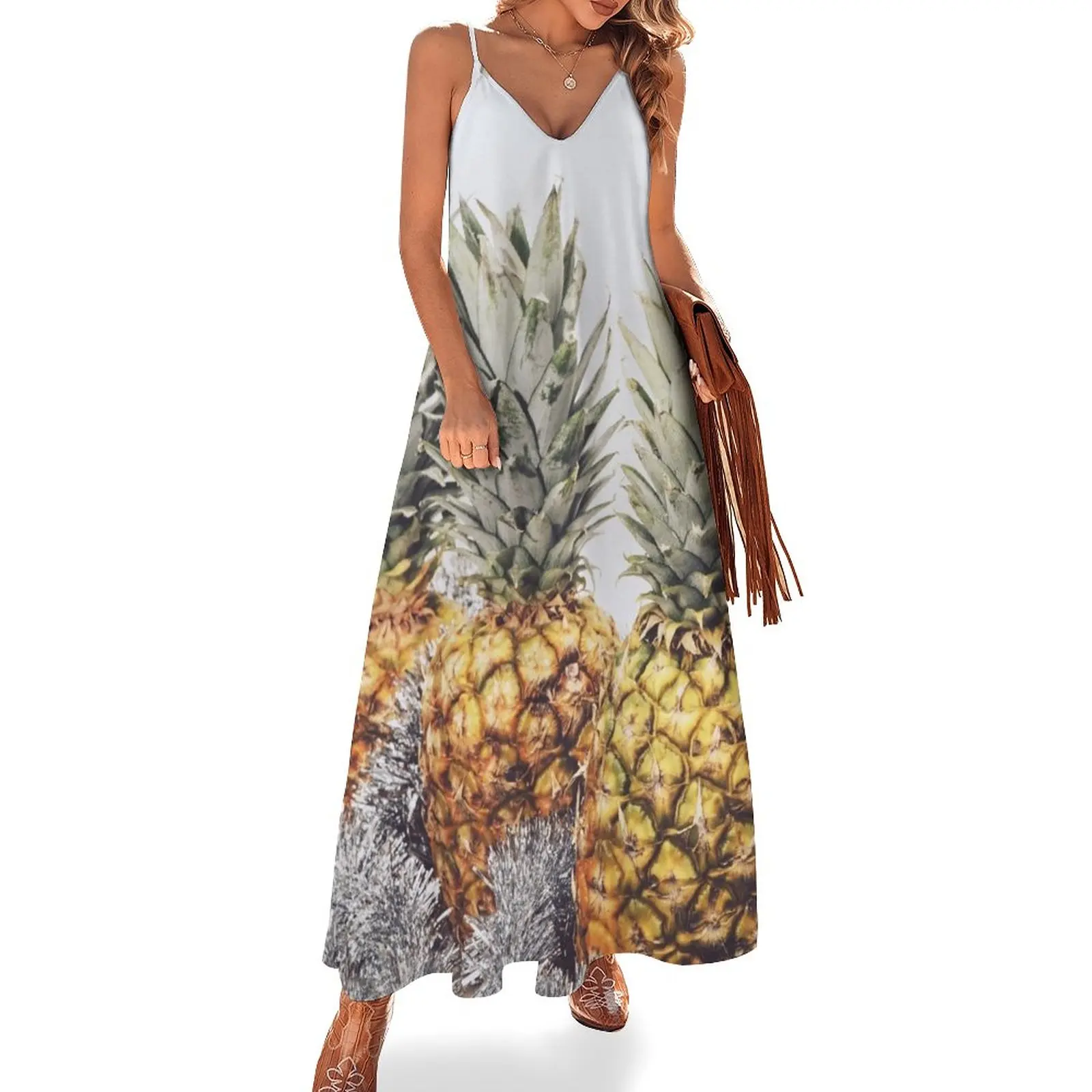 

3 Pineapples of fun Sleeveless Dress summer dress womens 2024 Elegant gown bandage dress