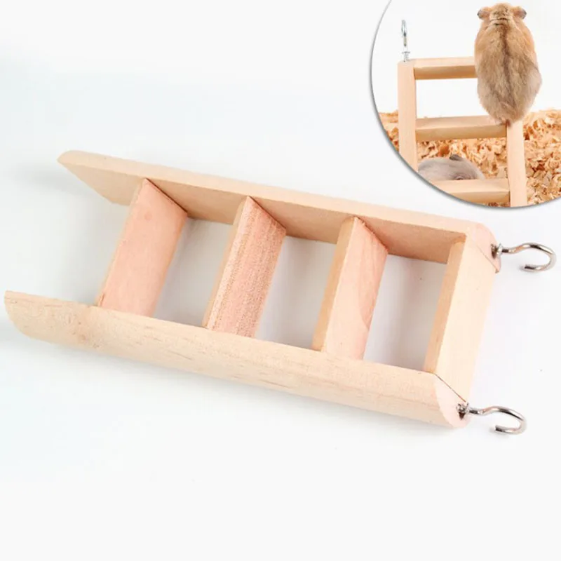 Hamster Ladder Natural Wooden Hamster Climbing Toy Small Pet Toy for Squirrel Guinea Pig Pet Rat Toys