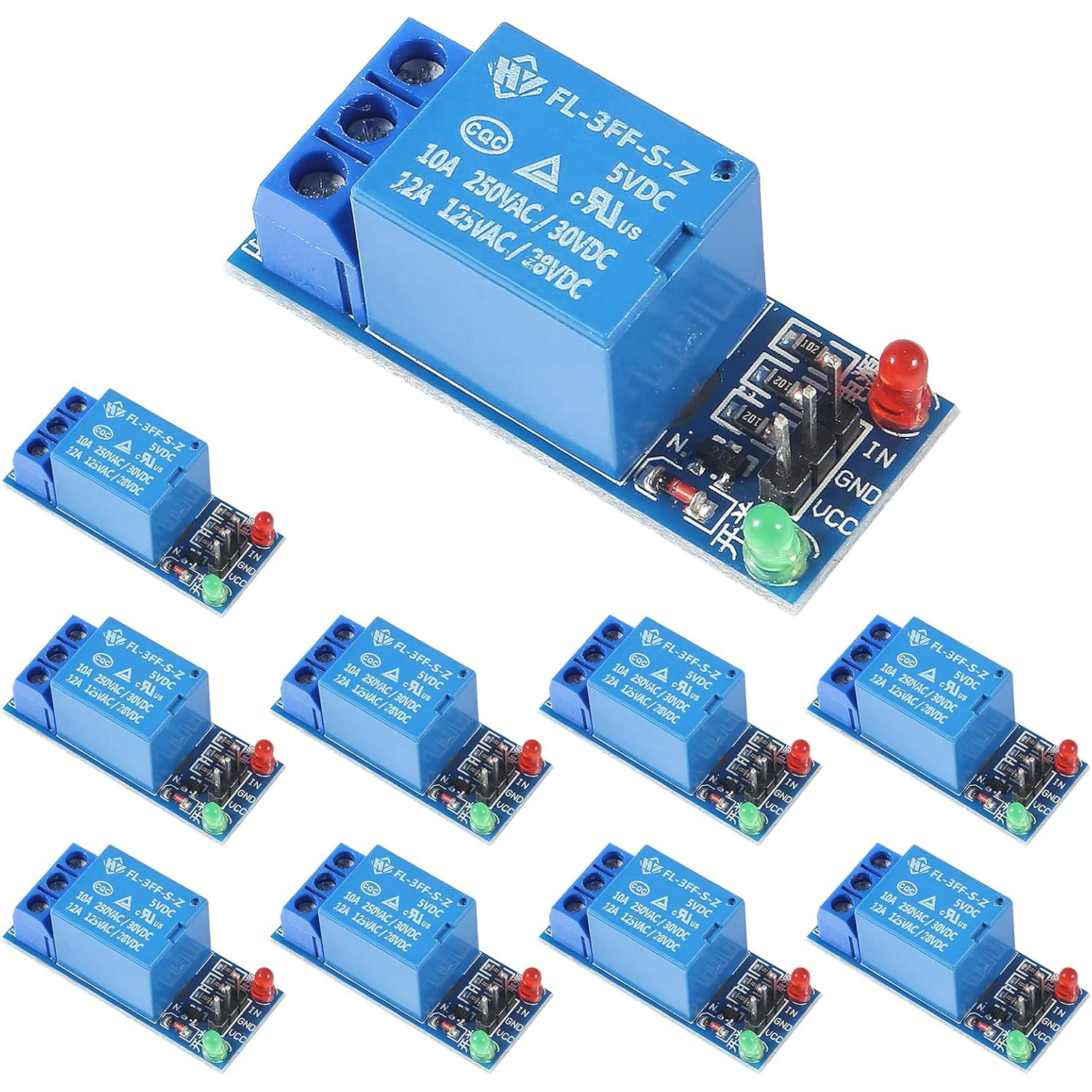 10PCS 5V One Channel Relay Module Relay Switch with OPTO Isolation High Low Level Trigger for Arduino Raspberry pi ARM AVR