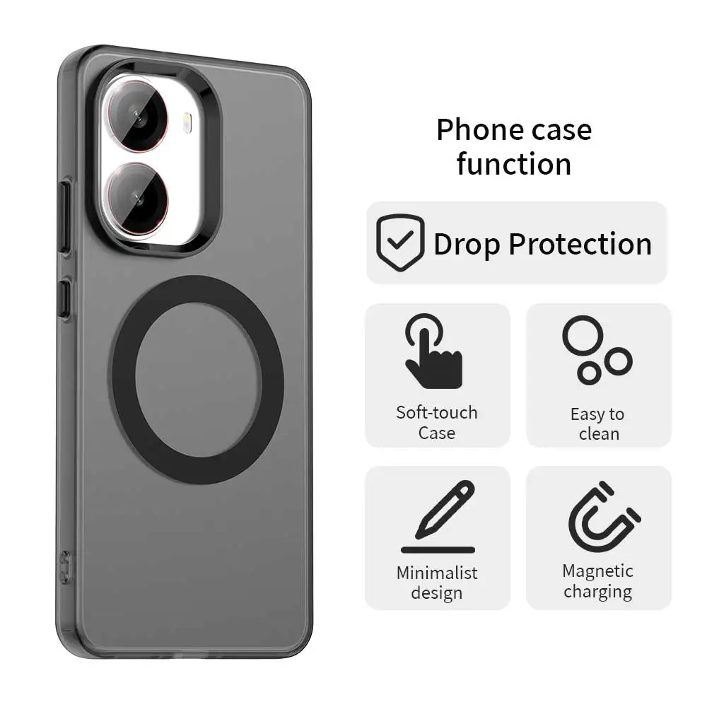 Translucent Candy Color Phone Case with Magnetic Wireless Charging Capability