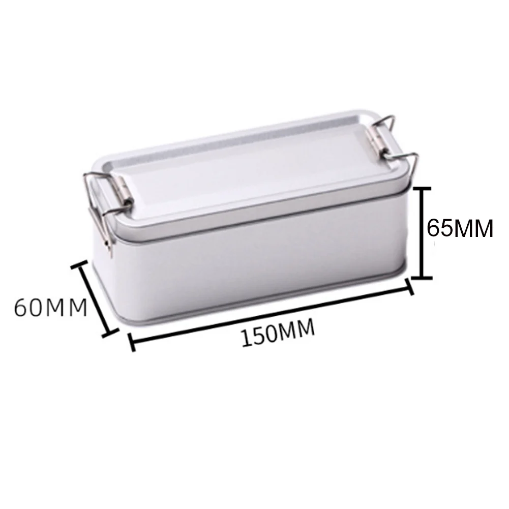 1X Tinplate Box Metal Storage Tins Tea Container Rectangular W/ Lids Cookie Candy Pill Cases Money Contain Mini Tin Storage Box