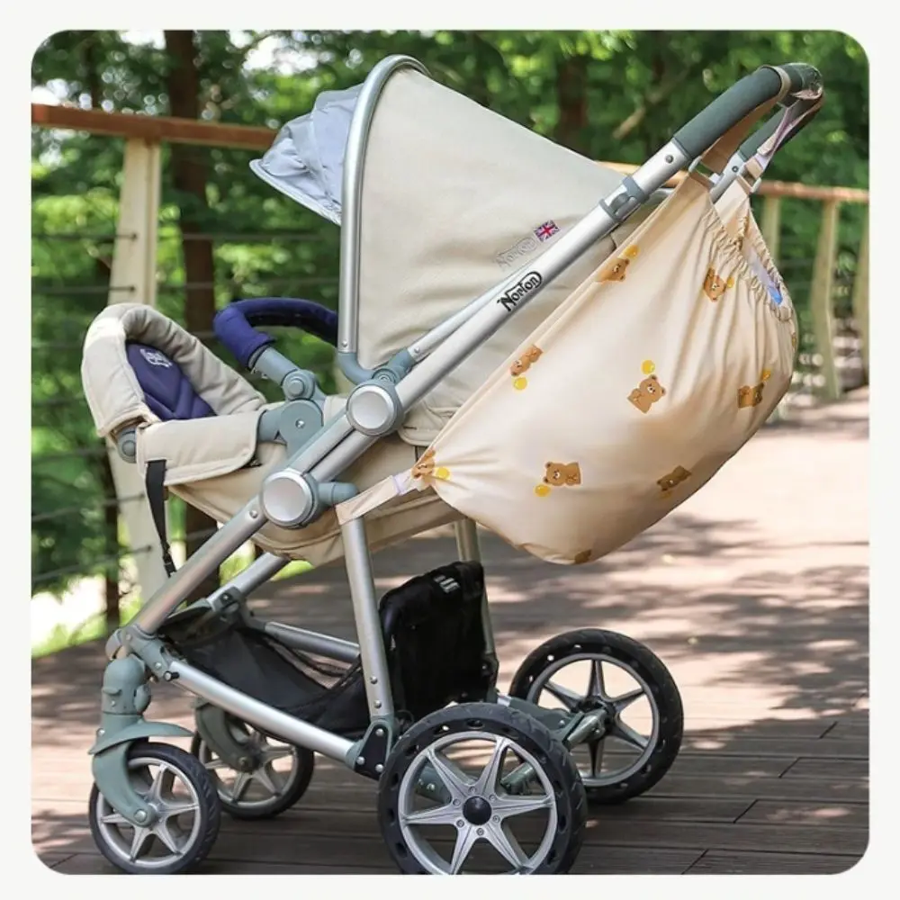 Multifunction Baby Stroller Storage Bag Cartoon Large-capacity Baby Pram Hanging Bag Bear Rabbit Diaper Bottle Mommy Bag