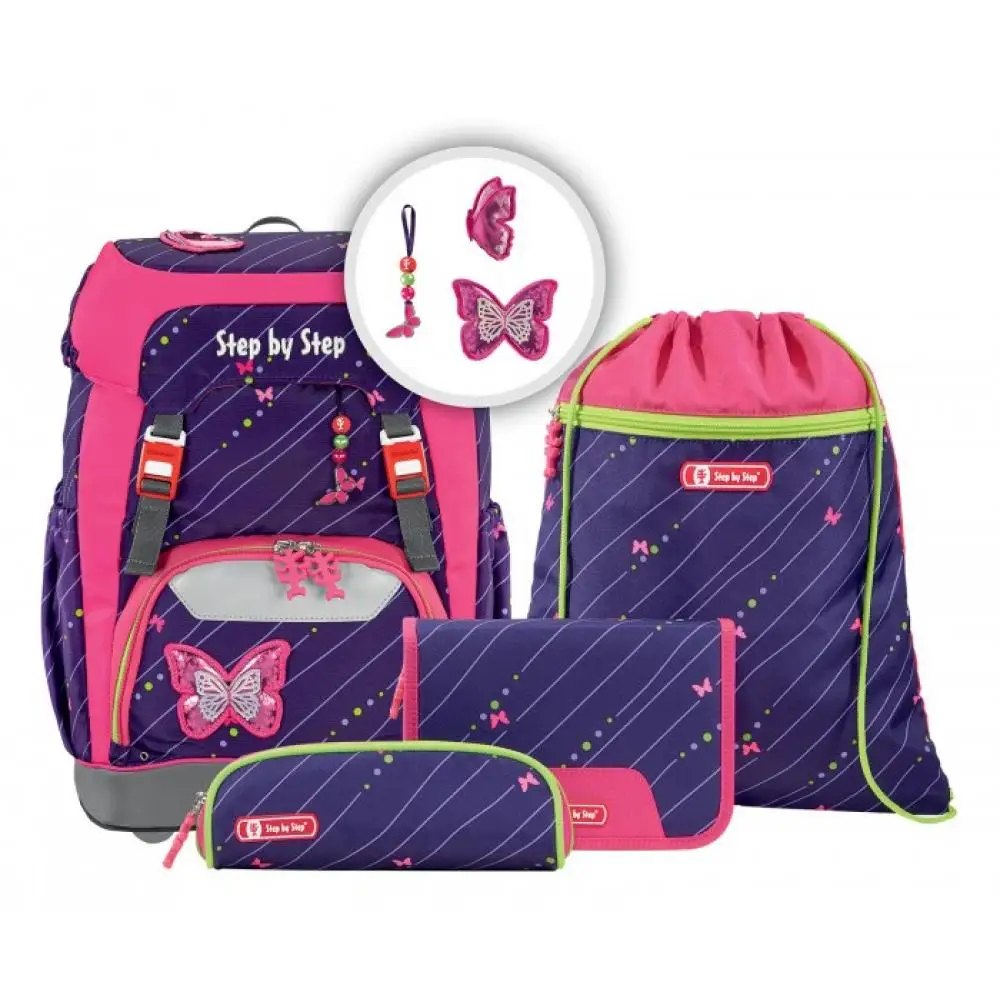 Step By Ранец Grade Shiny Butterfly с наполнением |