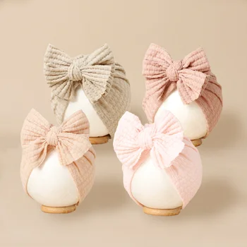 Bowknot Knitted Baby Turban Hat 1