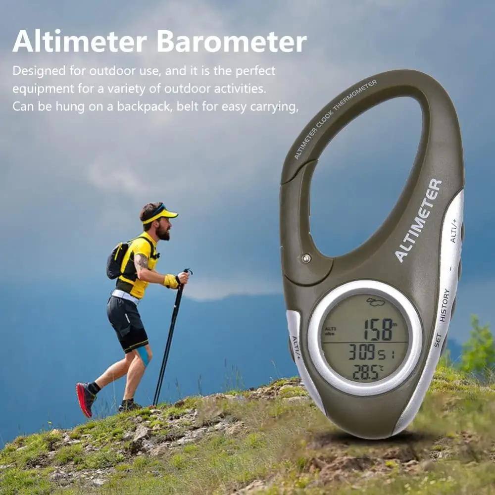 

Hiking Accessories Digital Barometer Altimeter Portable ABS Multifunctional Altitude Barometer Handheld Altimeter for Hiking