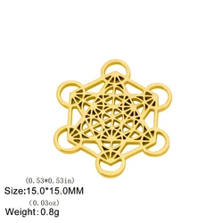 Stainless Steel Geometric Charms for DIY Jewelry and Accessories (Gold Color 01)