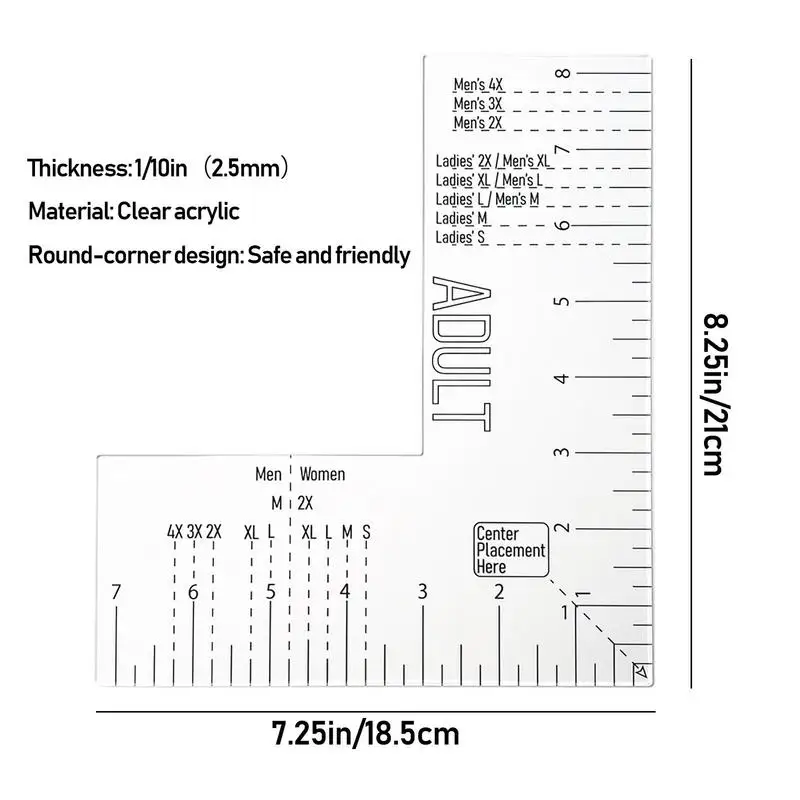 T Shirt Ruler Guide Acrylic, T-shirt Ruler Guide For Heat Press