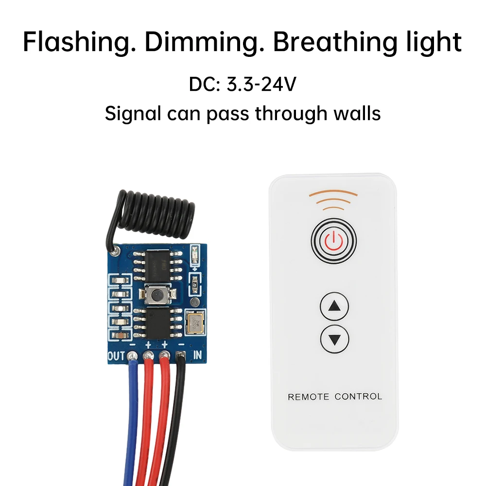 40W LED Switch Module-DC3.3-24V Explosion Flash Dimming Breathing Light 5V/12V Miniature Remote Control Home Automation