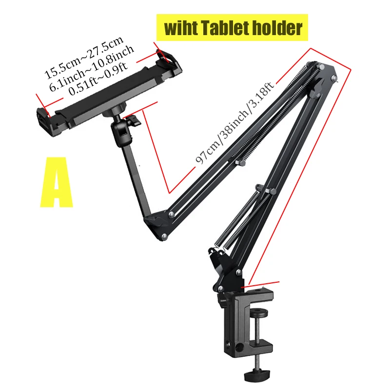 BFOLLOW حامل قوس كسول لمكتب السرير مع حامل الهاتف...