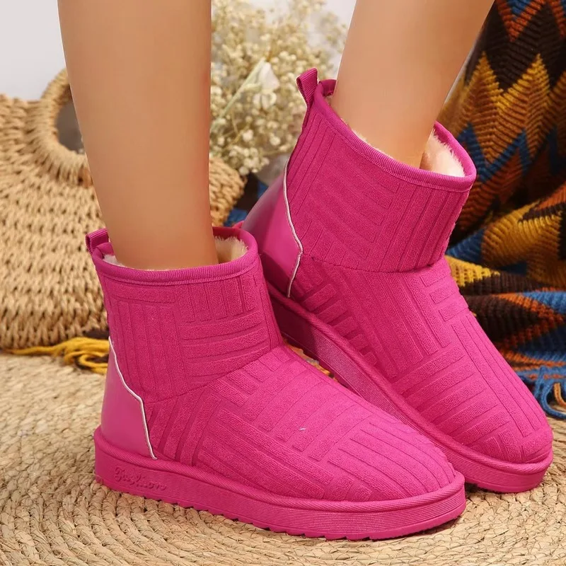 

2023 Autumn/Winter New Women's Ankle Snow Boots Winter Faux Plush Thick Bottom Women's Plush Casual Warm Comfortable Botas Mujer
