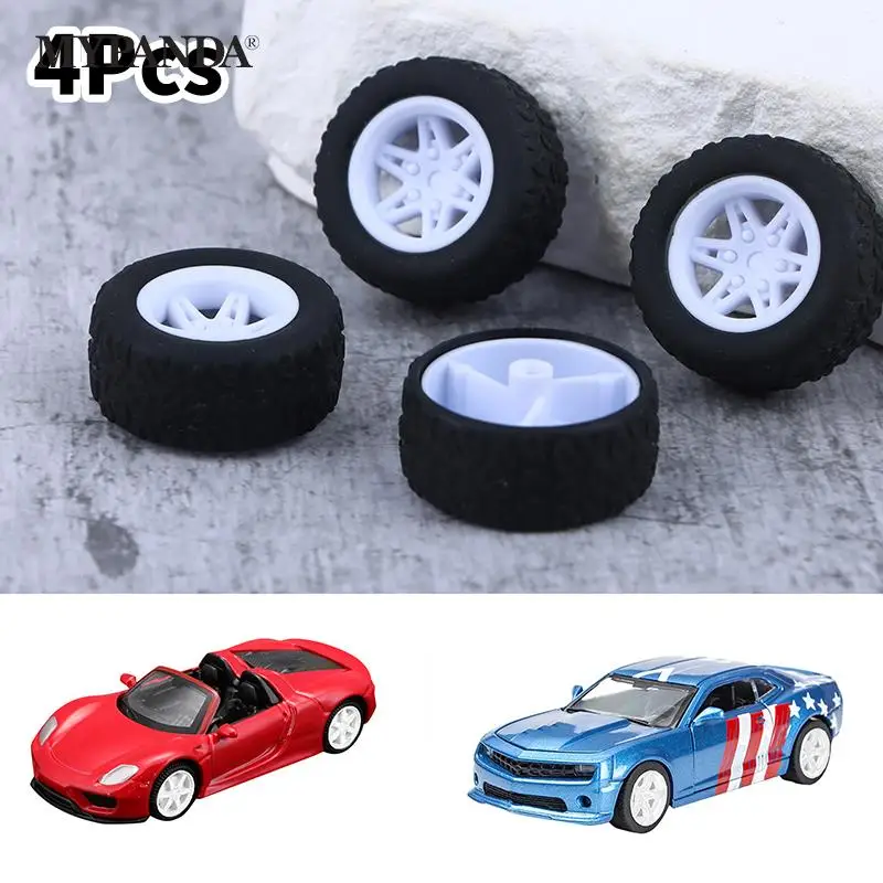 

4Pcs Rubber Tire Car Wheels Tire Skin Wheels 30MM DIY Racing Toys Car Model Modified Parts（Aperture 2mm）