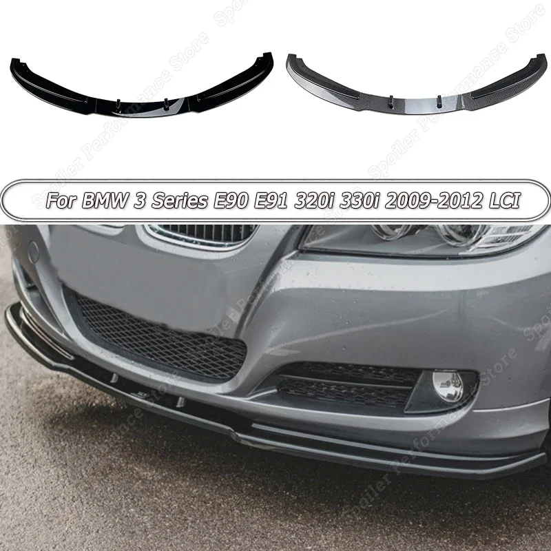 

Car Front Bumper Lip Spoiler Splitter Diffuser Body Kit Tuning Gloss Black For BMW 3 Series E90 E91 320i 330i 2009-2012 LCI ABS