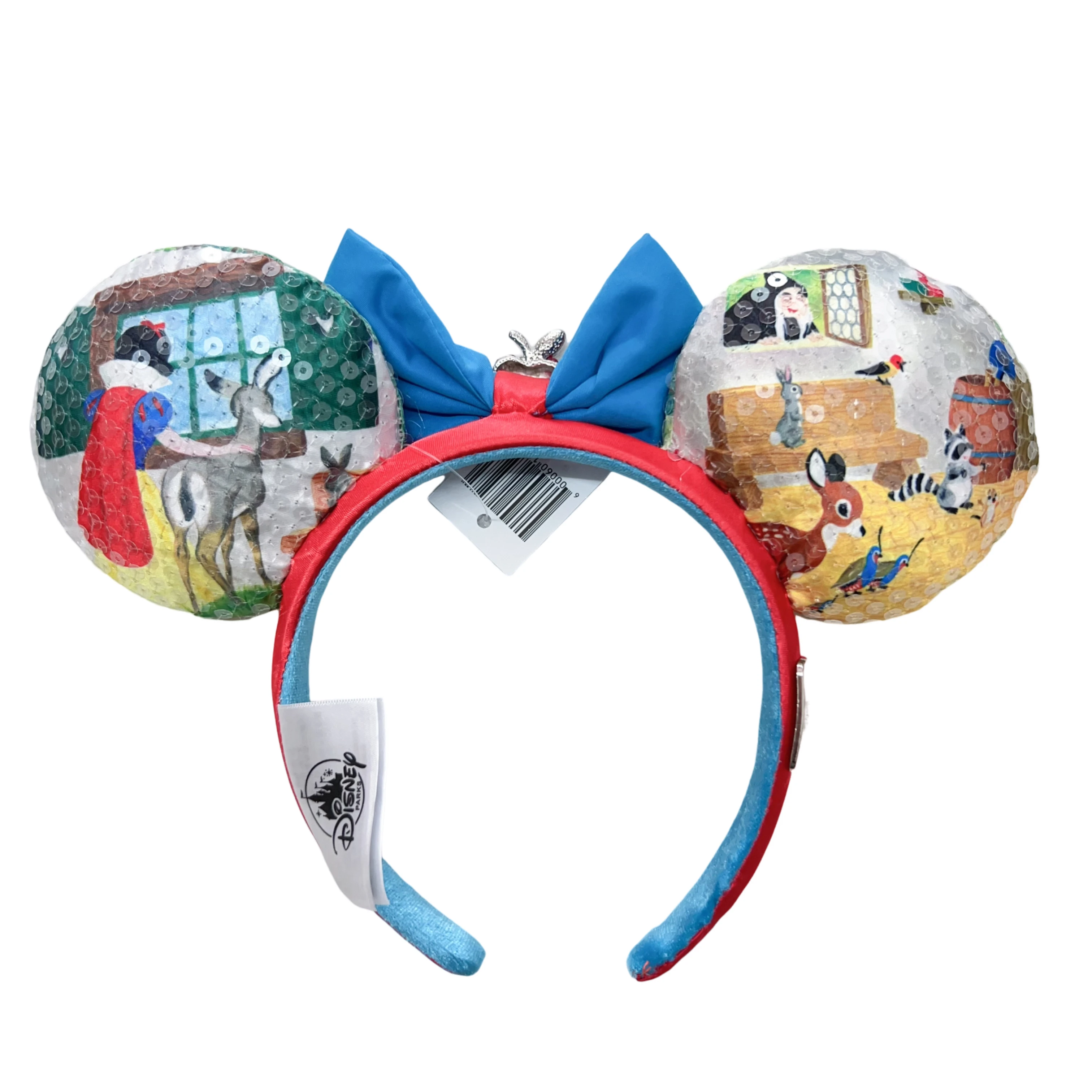 Lates Disney Mickey Mouse Headband Snow White Red Apple Big Bows LED EARS COSTUME Headband Cosplay Plush Adult/Kid Headband Gift