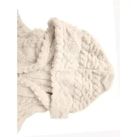 Plus Size 1XL-5XL Women's Textured Hooded Vest Sleeveless Hoodie Coat Button Down Faux Fur Coat - Image 6