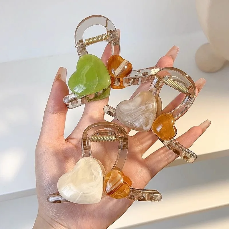 Love Transparent Claw Simple Geometry Acrylic Hair Clip Back Brain Shark Clip Fashion Hair Accessories acrylic transparent window table small coffee table simple tatami bed bedroom desk bed computer table