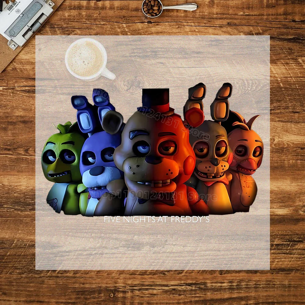 FNAF-Inspired Heat Transfer Stickers for Clothing - T-Shirt DIY Anime Patches Collection