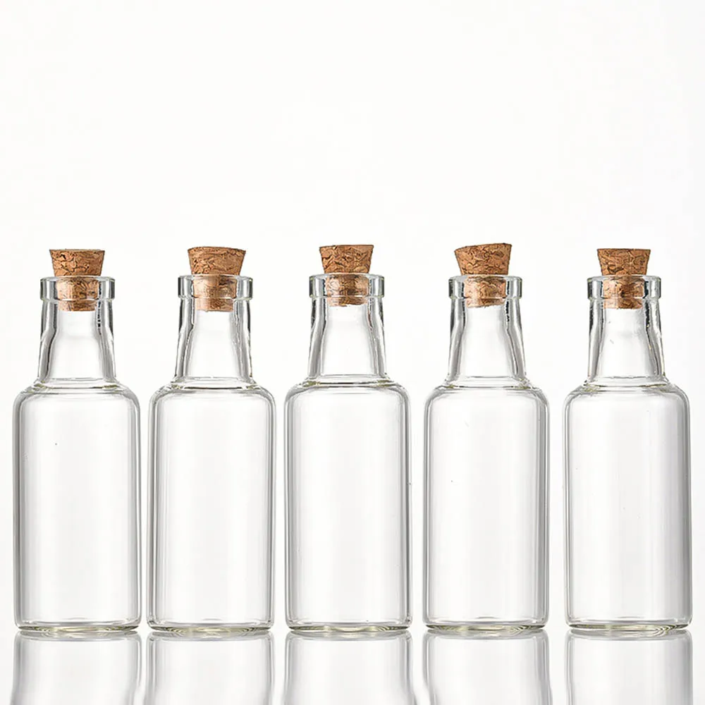 4 botellas de vidrio vacías transparentes de 5.1 fl oz con tapón de corcho,  frascos de almacenamiento de 1.850 x 4.724 in, botella de 5.3 onzas