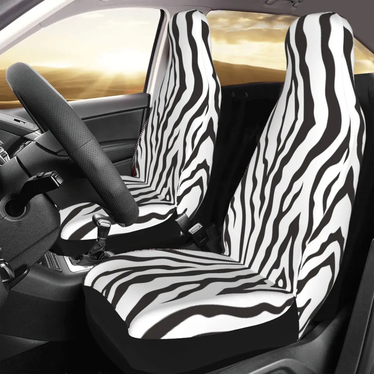 Tier Haut Druck Muster Vorder Auto Sitz Abdeckung 3D Print Zebra Haut  Textur Streifen Auto Sitzbezüge Universal Fit für SUV Limousine - AliExpress