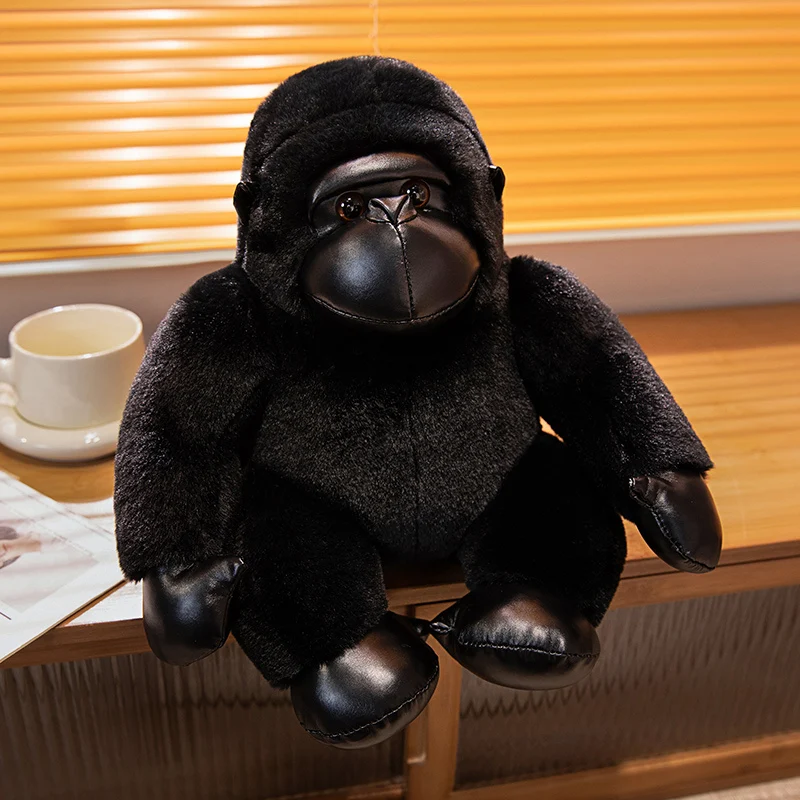 Juguetes de peluche de gorila negro, decoración de sofá suave, muñecas de Mono para novia, regalos de cumpleaños, nuevo