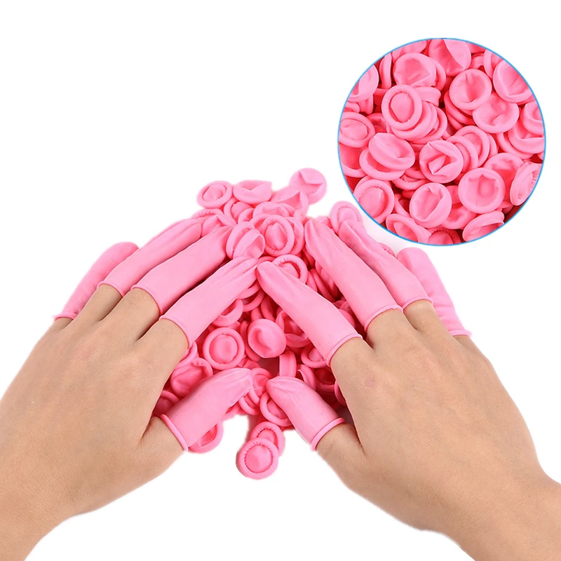 Disposable Gloves Pink Latex Rubber Finger Cots Anti-static Fingertips Protector Gloves for Cleaning 20/50PCS, disposable gloves, disposable finger covers, protective gloves, cleaning gloves, antistatic gloves