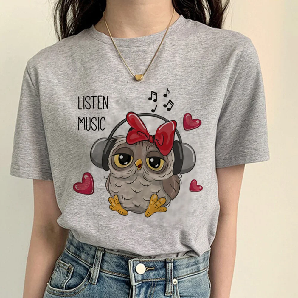 

Owl top women Japanese designer graphic top girl harajuku clothes