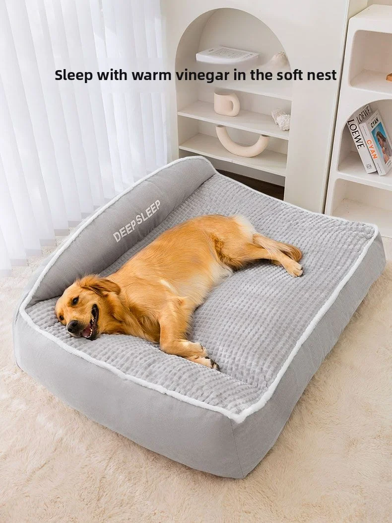 Cama ortopédica OrthoCare para cachorro em formato ninho, tecido listrado, acabamento em algodão