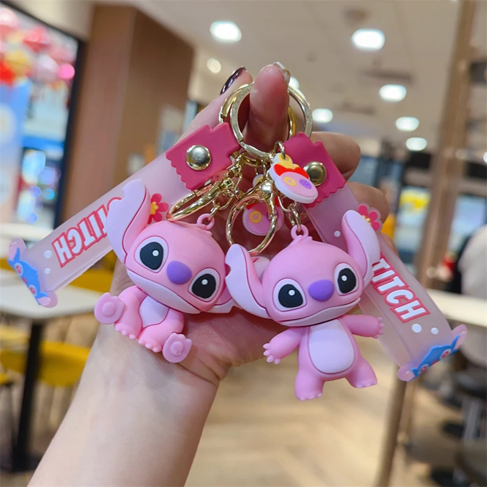 

New Anime Disney Keychain Cartoon Mickey Mouse Minnie Lilo & Stitch Cute Doll Keyring Ornament Key Chain Pendant Kids Toys Gifts