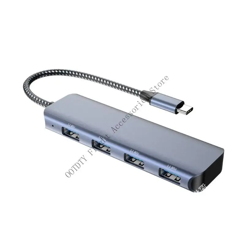 알루미늄 USB C 허브 10Gbps 4 포트 USB 3.2 어댑터 노트북 용 고속 USB C 멀티 포트 분배기 익스텐더