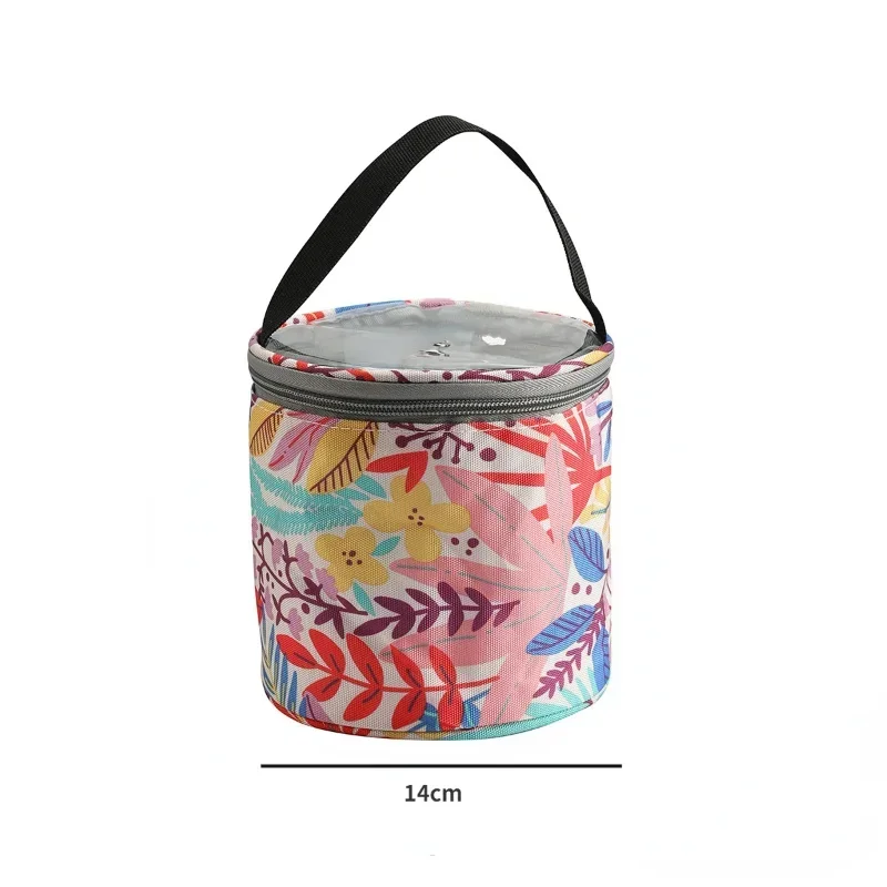 Portable Round Yarn Storage Bags Knitting Wool Organizer Crochet Sewing Needles Handbag Weave Tools Accessories Barrels