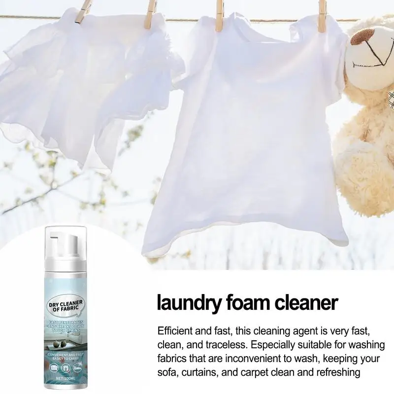 Dry Foam Cleaner Garment Bubble Cleaner Foam Rinse Free Bubble For Stubborn Stains Fabric Furniture Car Carpet