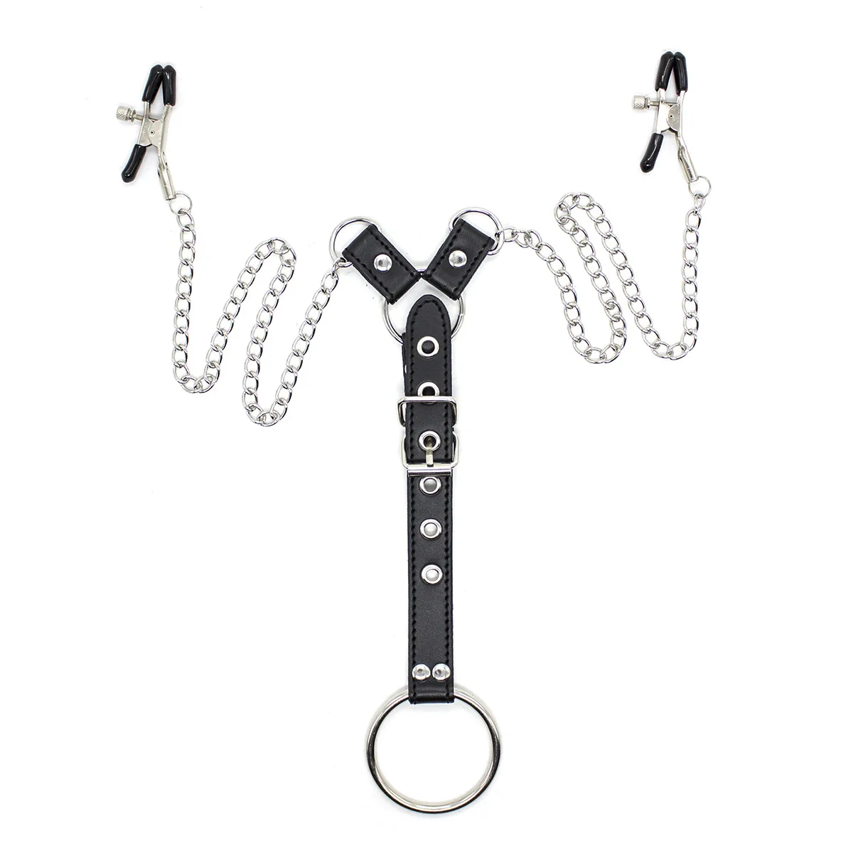 Bdsm Bondage Chain Nipple Clamps With Penis Ring Cock Rings For Men Sex Harness Restraints Adult