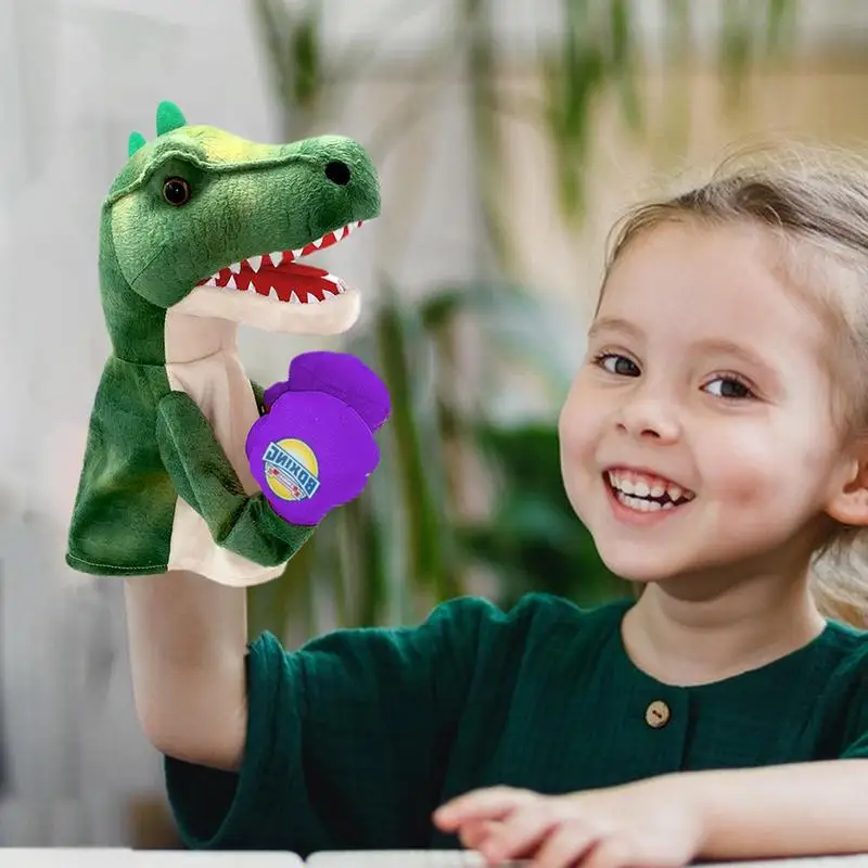 

Kids Hand Puppet Multi-functional Design Dinosaur Plush Hand Puppets Dinosaur Toys Birthday Gift for Kids Adults Muppets