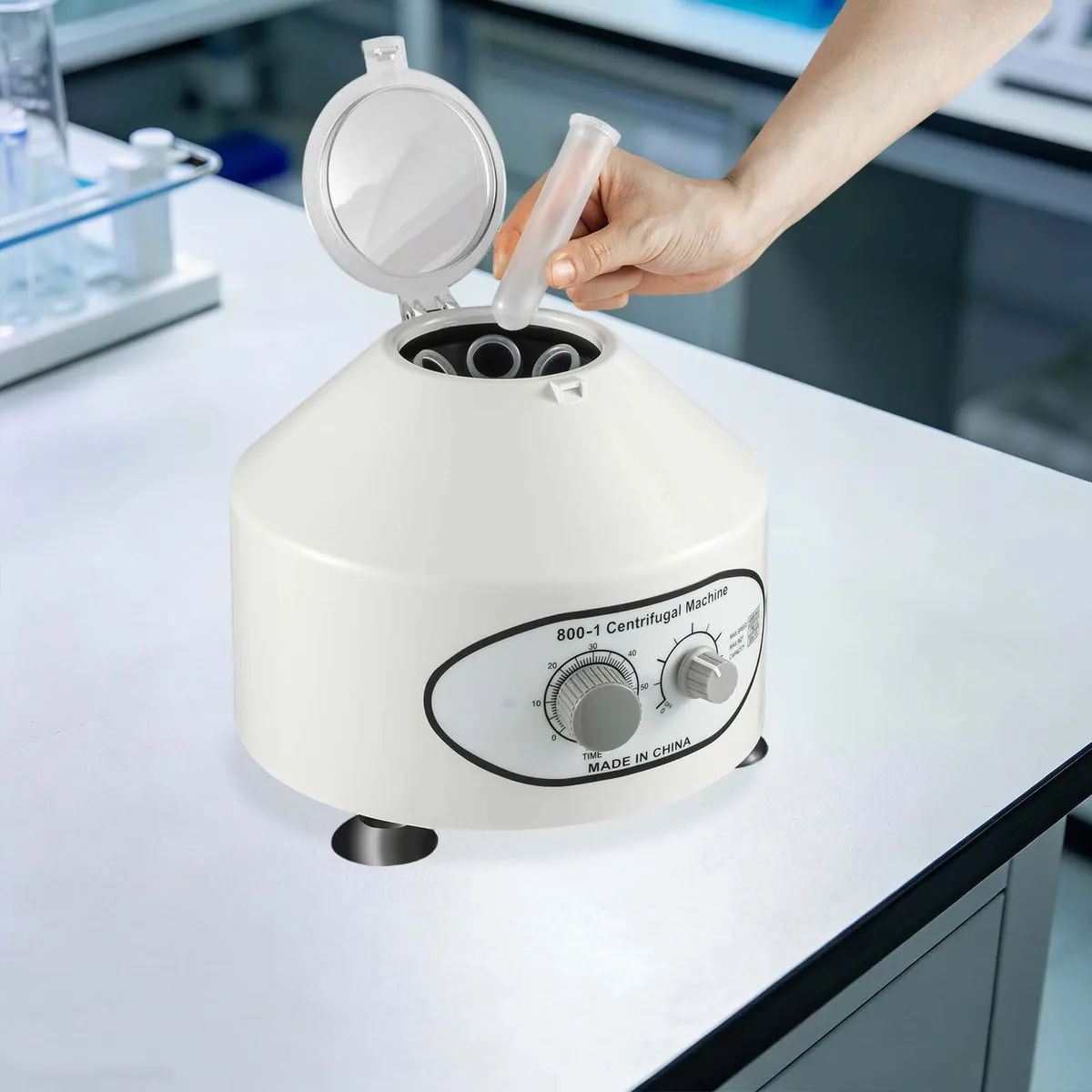 220V Centrifuge Machine，20ml*6 Test Tubes, Laboratory Electric Table Centrifuge for Blood Separation,Plant Extraction,etc
