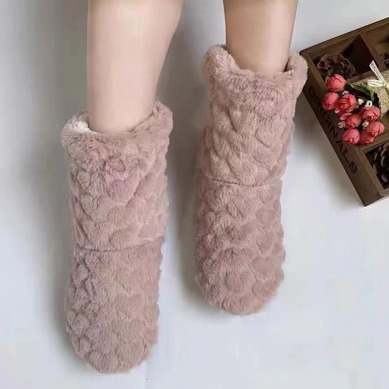 Winter women slippers slippers sandals lightweight slippers flat slippers warm slippers Women Slippers Shoes Autumn Couple Floor Socks Adult Non-Slip Thickening Velvet Indoor Dance High-Tube Slippers Female