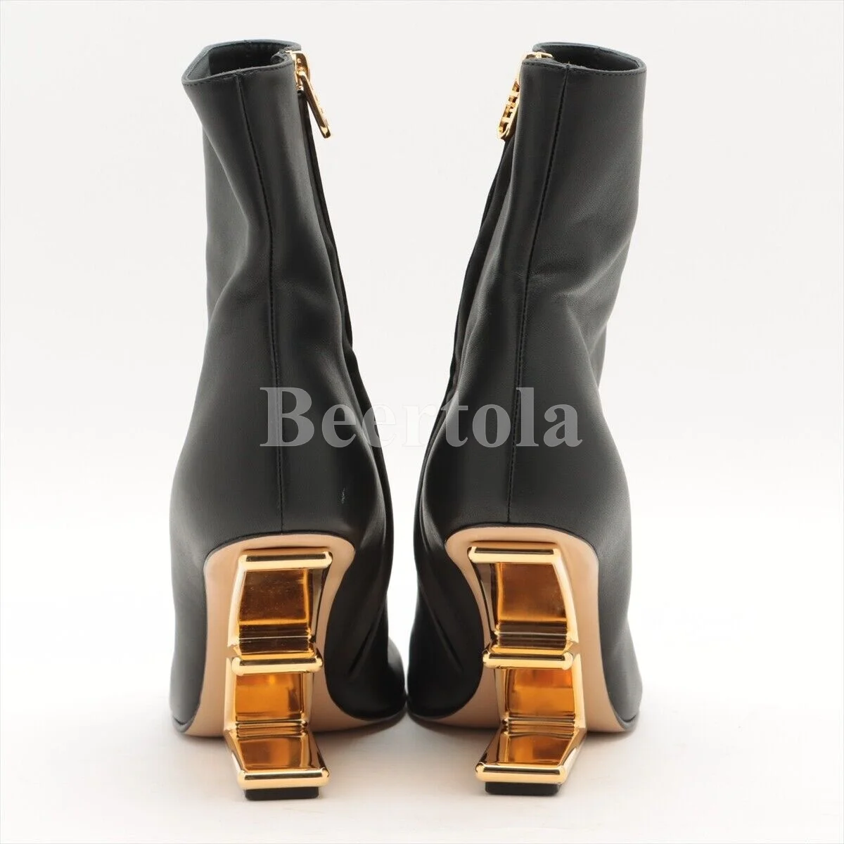 

New Woman Leather Round Toe Booties Hollow Out Wedge Heel Ankle Boots Strange High Heels Side Zipper Winter Warm Fashion Shoes