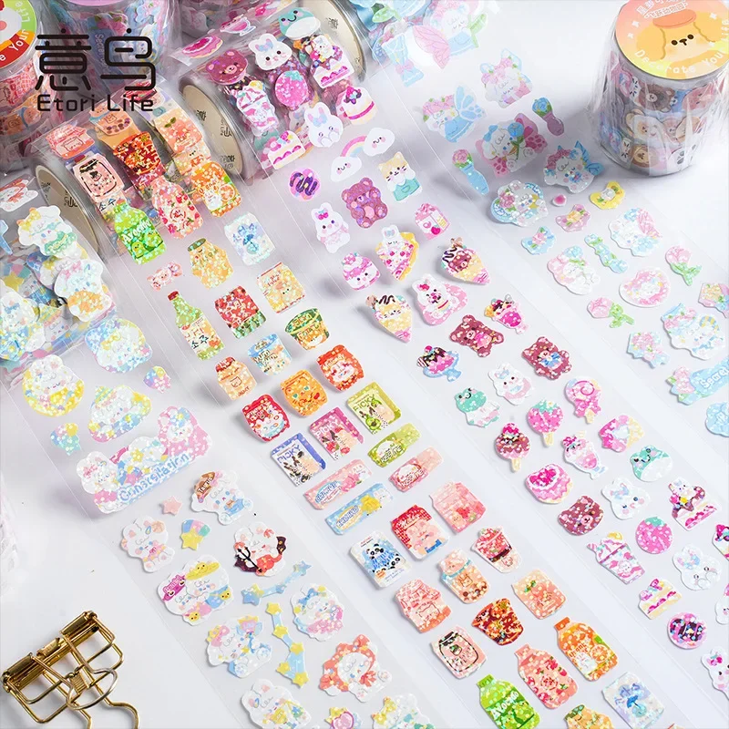 

Masking Washi Tape Cute Animal Garden Shiny Cartoon Decorative Adhesive Material Sticker Label Scrapbooking Stationery