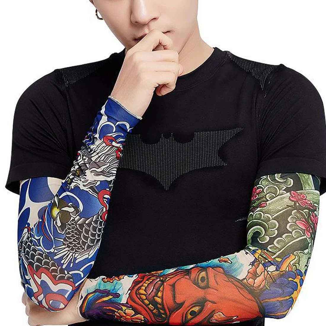 

6PCS Arm Sleeves UV Protection Full Arm Cool Outdoor Golf Sports Hiking Riding Arm Tattoo Sleeve Cycling Equipment For Men Women