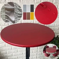 New 60-140cm Weding Round Table Cover Waterproof Case Dining Table Oil-Proof Elastic Tablecloth Fitted Wedding Decoration Hotel 2