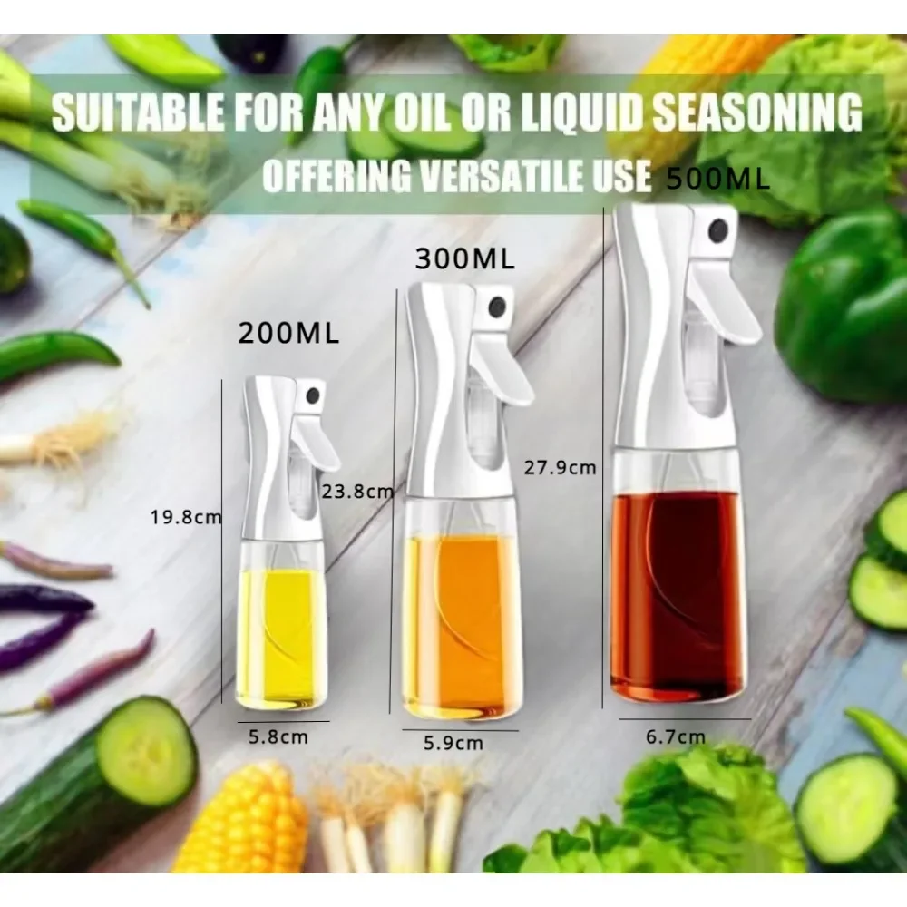 200/300/500ml Oil Spray Bottle Kitchen Baking Olive Oil Dispenser Camping BBQ Baking Salad Vinegar Soy Sauce Sprayer Containers 5
