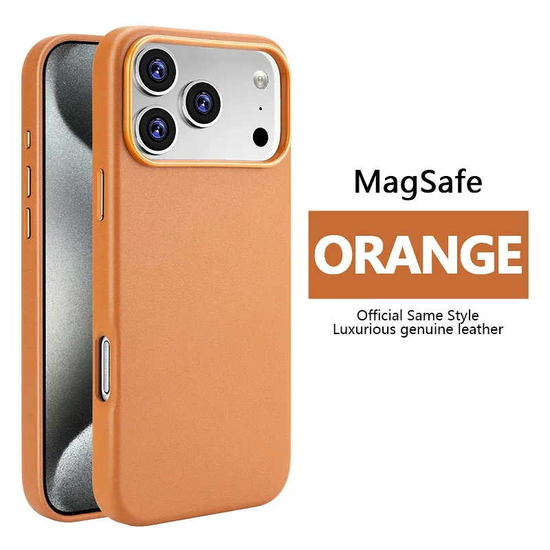 Premium Magnetic Leather Case with MagSafe Compatibility - Sleek and Durable Protection