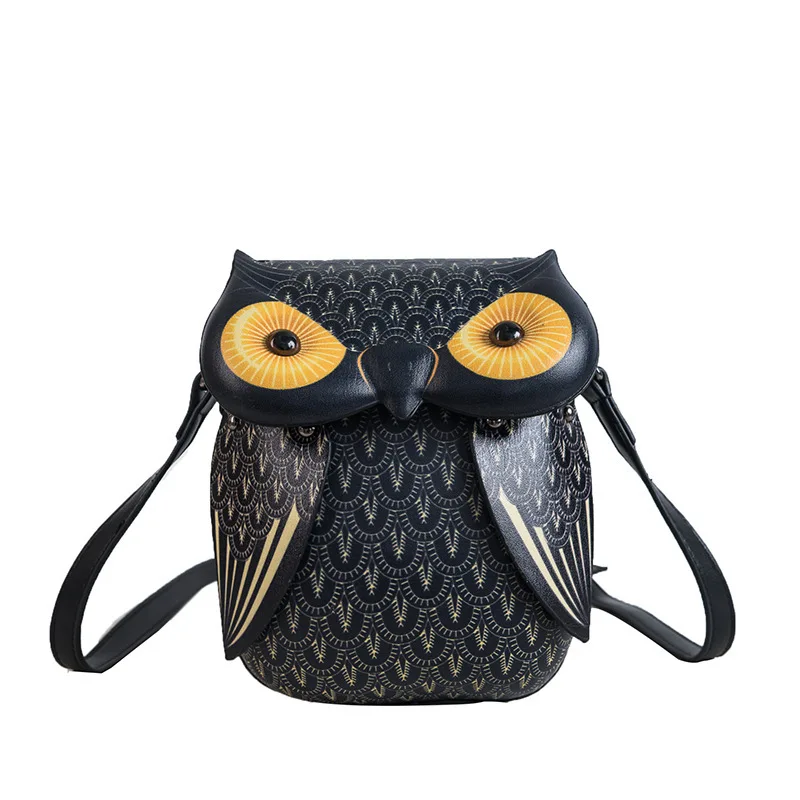 Bag Women's New Small Bag Owl One-Shoulder Messenger Bag Retro Women's Crossbody Bag Cartoon Animal Shape Birthday Gift