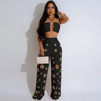 Courtney Halter Crop Top Pant Set 1