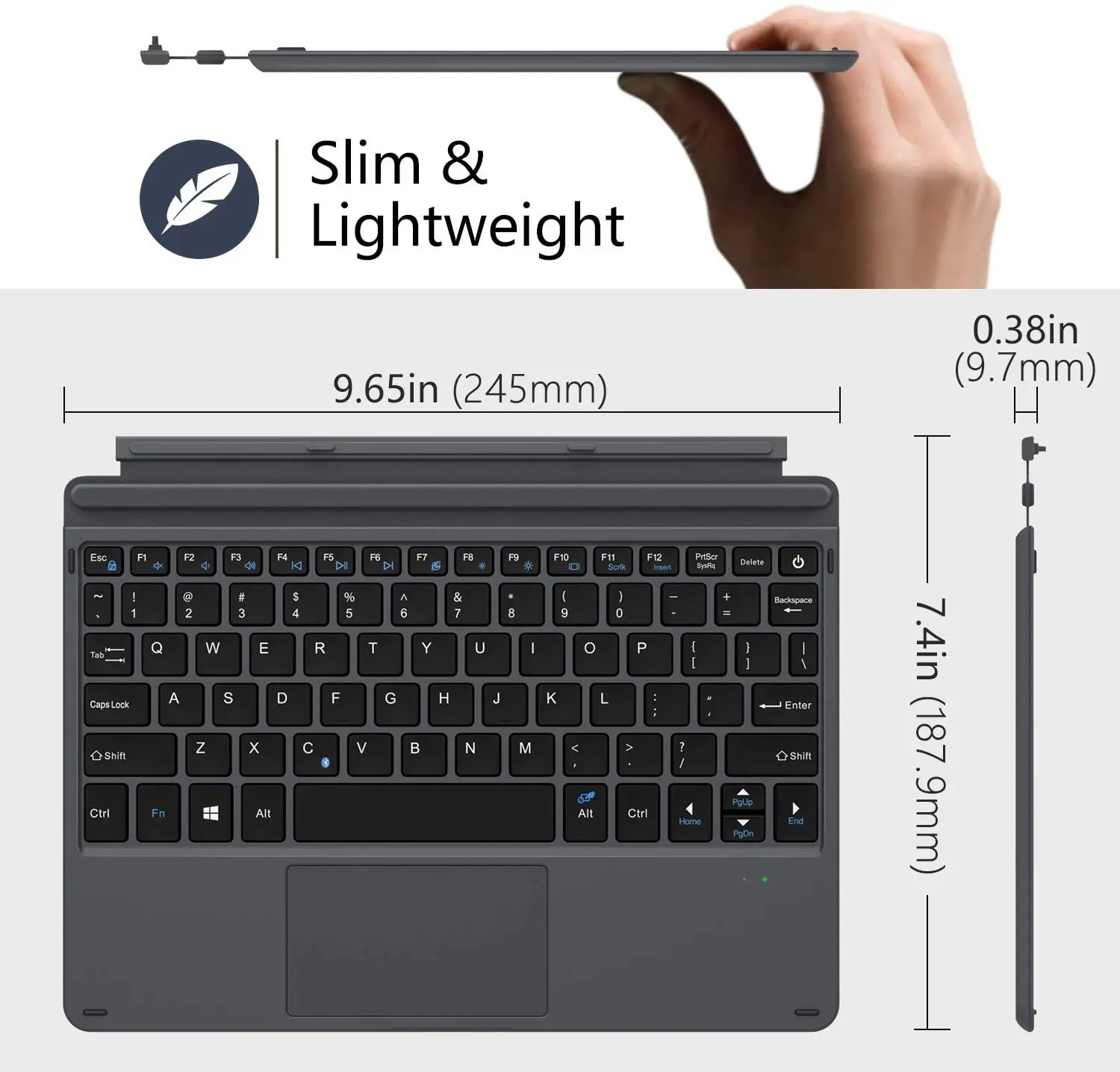 Capa para Teclado Microsoft Surface go 10 Ultra-fina Portátil sem Fio Bluetooth Mais Touchpad para Surface go 10 2023 2023 - Imagem 6
