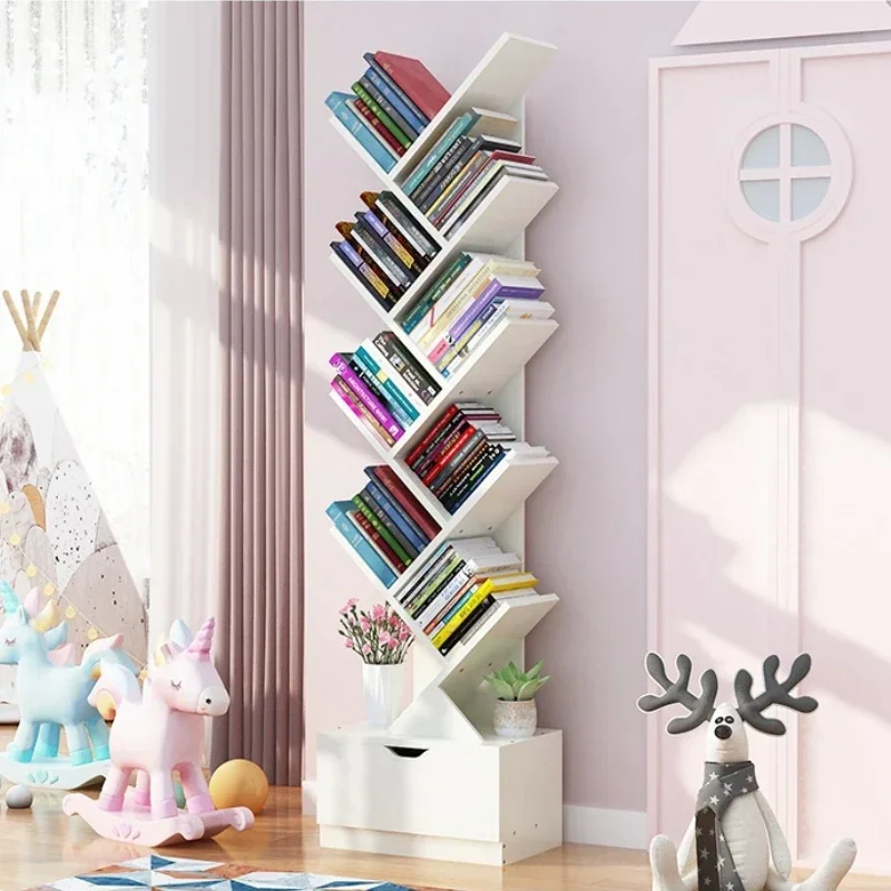 Modern Children's TreeShaped Bookshelf FloortoCeiling Design Living Room Storage Bookcase Innovative Home Library