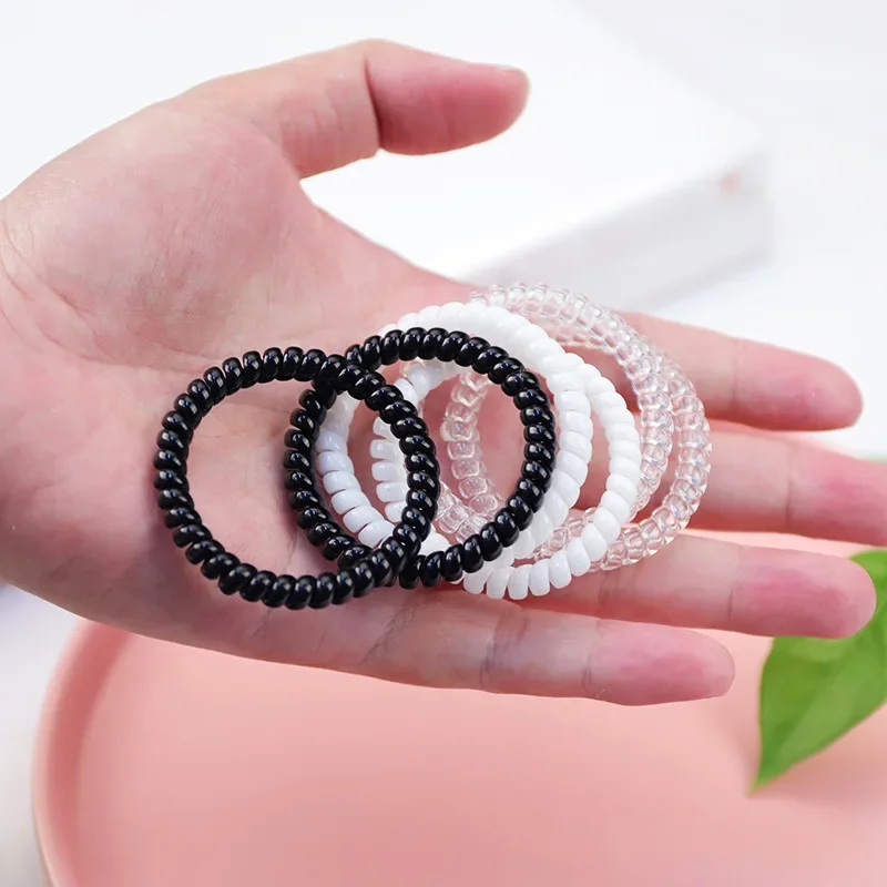 Lot De 6 Attaches Cheveux Spirale Rose Chaud – Type Cordon Téléphonique – Neufs Sans étiquette