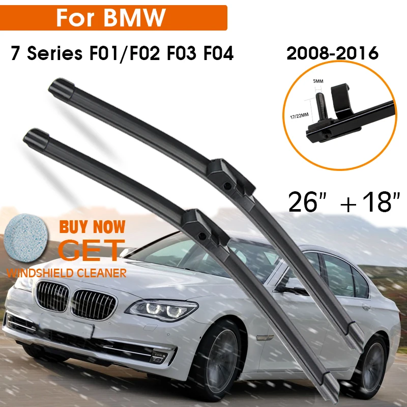 

Car For BMW 7 Series F01/F02 F03 F04 2008-2016 Windshield Rubber Silicon Refill Front Window Wiper 26"+18" LHD RHD Accessorie