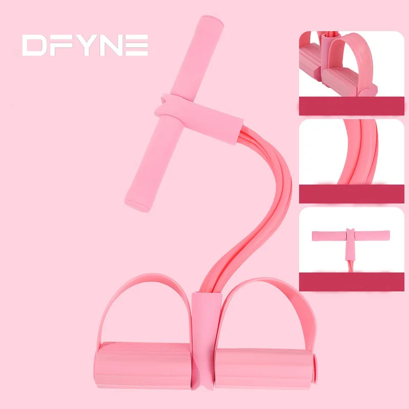 Multi Function Tension Rope Bands for Fitness Exercises Elastics Tape Home Resistance Bands 4 Tube Elastic Pedal Puller