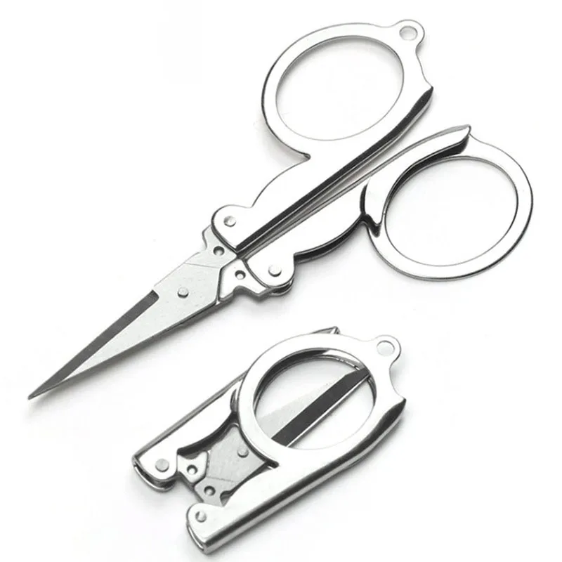 Stainless Steel Foldable Sissors Portable Student Handmade Crafts Scissors Stationery Office DIY School Supplies - 3
