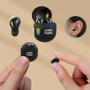 Invisible Headphones TWS Mini Earphones Wireless Bluetooth 5.3 Earbuds with Microphone Noise Reduction In-Ear Headset for Phone 1